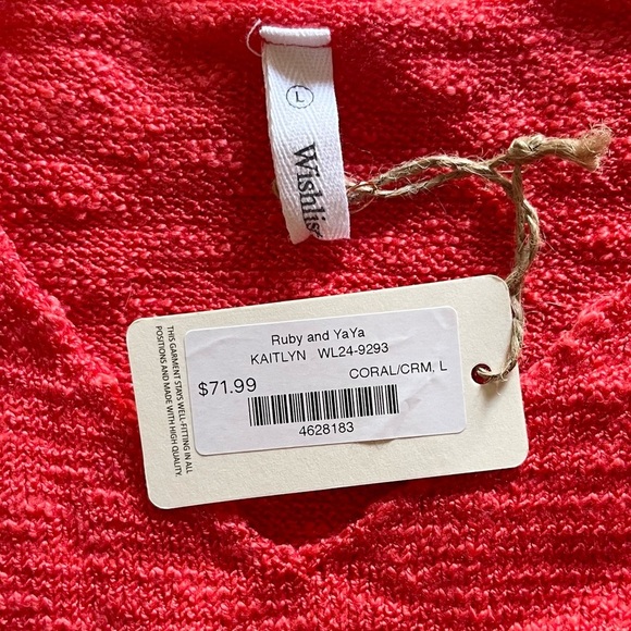 Wishlist Bright Coral Knit Star Sweater - Picture 6 of 8